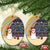 Anguilla Christmas Ceramic Ornament with Snowman Palm Tree Ornaments Coconut Drink and Island Pattern Design - Wonder Print Shop