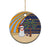 Anguilla Christmas Ceramic Ornament with Snowman Palm Tree Ornaments Coconut Drink and Island Pattern Design - Wonder Print Shop
