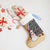 Anguilla Christmas Stocking with Snowman Palm Tree Ornaments Coconut Drink and Island Pattern Design - Wonder Print Shop