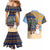 Anguilla Christmas Couples Matching Mermaid Dress and Hawaiian Shirt with Snowman Palm Tree Ornaments Coconut Drink and Island Pattern Design - Wonder Print Shop