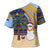 Anguilla Christmas Cross Shoulder Shirt with Snowman Palm Tree Ornaments Coconut Drink and Island Pattern Design - Wonder Print Shop