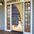 Anguilla Christmas Door Cover with Snowman Palm Tree Ornaments Coconut Drink and Island Pattern Design - Wonder Print Shop