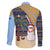 Anguilla Christmas Family Matching Long Sleeve Bodycon Dress and Hawaiian Shirt with Snowman Palm Tree Ornaments Coconut Drink and Island Pattern Design - Wonder Print Shop