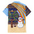 Anguilla Christmas Family Matching Summer Maxi Dress and Hawaiian Shirt with Snowman Palm Tree Ornaments Coconut Drink and Island Pattern Design - Wonder Print Shop