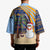 Anguilla Christmas Kimono with Snowman Palm Tree Ornaments Coconut Drink and Island Pattern Design - Wonder Print Shop