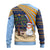 Anguilla Christmas Ugly Christmas Sweater with Snowman Palm Tree Ornaments Coconut Drink and Island Pattern Design - Wonder Print Shop