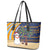 Anguilla Christmas Leather Tote Bag with Snowman Palm Tree Ornaments Coconut Drink and Island Pattern Design - Wonder Print Shop
