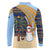 Anguilla Christmas Long Sleeve Polo Shirt with Snowman Palm Tree Ornaments Coconut Drink and Island Pattern Design - Wonder Print Shop