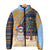 Anguilla Christmas Padded Jacket with Snowman Palm Tree Ornaments Coconut Drink and Island Pattern Design - Wonder Print Shop