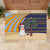 Anguilla Christmas Rubber Doormat with Snowman Palm Tree Ornaments Coconut Drink and Island Pattern Design - Wonder Print Shop