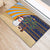 Anguilla Christmas Rubber Doormat with Snowman Palm Tree Ornaments Coconut Drink and Island Pattern Design - Wonder Print Shop
