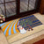 Anguilla Christmas Rubber Doormat with Snowman Palm Tree Ornaments Coconut Drink and Island Pattern Design - Wonder Print Shop