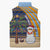 Anguilla Christmas Sleeveless Puffer Jacket with Snowman Palm Tree Ornaments Coconut Drink and Island Pattern Design - Wonder Print Shop