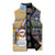 Anguilla Christmas Sleeveless Puffer Jacket with Snowman Palm Tree Ornaments Coconut Drink and Island Pattern Design - Wonder Print Shop