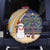 Anguilla Christmas Spare Tire Cover with Snowman Palm Tree Ornaments Coconut Drink and Island Pattern Design - Wonder Print Shop