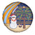 Anguilla Christmas Spare Tire Cover with Snowman Palm Tree Ornaments Coconut Drink and Island Pattern Design - Wonder Print Shop