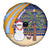 Anguilla Christmas Spare Tire Cover with Snowman Palm Tree Ornaments Coconut Drink and Island Pattern Design - Wonder Print Shop
