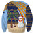 Anguilla Christmas Sweatshirt with Snowman Palm Tree Ornaments Coconut Drink and Island Pattern Design - Wonder Print Shop