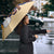 Anguilla Christmas Umbrella with Snowman Palm Tree Ornaments Coconut Drink and Island Pattern Design - Wonder Print Shop
