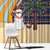 Anguilla Christmas Window Curtain with Snowman Palm Tree Ornaments Coconut Drink and Island Pattern Design - Wonder Print Shop