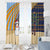 Anguilla Christmas Window Curtain with Snowman Palm Tree Ornaments Coconut Drink and Island Pattern Design - Wonder Print Shop