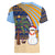 Anguilla Christmas Women V-Neck T-Shirt with Snowman Palm Tree Ornaments Coconut Drink and Island Pattern Design - Wonder Print Shop