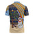 Anguilla Christmas Zipper Polo Shirt with Snowman Palm Tree Ornaments Coconut Drink and Island Pattern Design - Wonder Print Shop