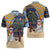 Anguilla Christmas Zipper Polo Shirt with Snowman Palm Tree Ornaments Coconut Drink and Island Pattern Design - Wonder Print Shop