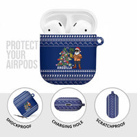Anguilla Christmas AirPods Case with Santa Pineapple Floral Tree Island Crest and Tropical Pattern Design - Wonder Print Shop