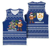 Anguilla Christmas Basketball Jersey with Santa Pineapple Floral Tree Island Crest and Tropical Pattern Design - Wonder Print Shop