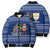 Anguilla Christmas Bomber Puffer Jacket with Santa Pineapple Floral Tree Island Crest and Tropical Pattern Design - Wonder Print Shop