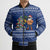 Anguilla Christmas Bomber Puffer Jacket with Santa Pineapple Floral Tree Island Crest and Tropical Pattern Design - Wonder Print Shop