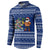 Anguilla Christmas Button Sweatshirt with Santa Pineapple Floral Tree Island Crest and Tropical Pattern Design - Wonder Print Shop