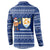 Anguilla Christmas Button Sweatshirt with Santa Pineapple Floral Tree Island Crest and Tropical Pattern Design - Wonder Print Shop