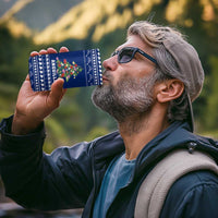 Anguilla Christmas 4 in 1 Can Cooler Tumbler with Santa Pineapple Floral Tree Island Crest and Tropical Pattern Design - Wonder Print Shop