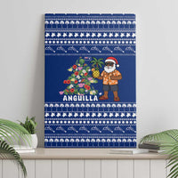 Anguilla Christmas Canvas Wall Art with Santa Pineapple Floral Tree Island Crest and Tropical Pattern Design - Wonder Print Shop