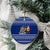 Anguilla Christmas Ceramic Ornament with Santa Pineapple Floral Tree Island Crest and Tropical Pattern Design - Wonder Print Shop