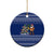 Anguilla Christmas Ceramic Ornament with Santa Pineapple Floral Tree Island Crest and Tropical Pattern Design - Wonder Print Shop