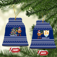 Anguilla Christmas Ceramic Ornament with Santa Pineapple Floral Tree Island Crest and Tropical Pattern Design - Wonder Print Shop