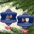 Anguilla Christmas Ceramic Ornament with Santa Pineapple Floral Tree Island Crest and Tropical Pattern Design - Wonder Print Shop