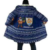 Anguilla Christmas Cloak with Santa Pineapple Floral Tree Island Crest and Tropical Pattern Design - Wonder Print Shop