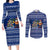 Anguilla Christmas Couples Matching Long Sleeve Bodycon Dress and Long Sleeve Button Shirt with Santa Pineapple Floral Tree Island Crest and Tropical Pattern Design - Wonder Print Shop