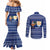 Anguilla Christmas Couples Matching Mermaid Dress and Long Sleeve Button Shirt with Santa Pineapple Floral Tree Island Crest and Tropical Pattern Design - Wonder Print Shop