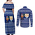 Anguilla Christmas Couples Matching Off Shoulder Maxi Dress and Long Sleeve Button Shirt with Santa Pineapple Floral Tree Island Crest and Tropical Pattern Design - Wonder Print Shop