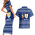 Anguilla Christmas Couples Matching Short Sleeve Bodycon Dress and Hawaiian Shirt with Santa Pineapple Floral Tree Island Crest and Tropical Pattern Design - Wonder Print Shop