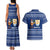Anguilla Christmas Couples Matching Tank Maxi Dress and Hawaiian Shirt with Santa Pineapple Floral Tree Island Crest and Tropical Pattern Design - Wonder Print Shop