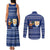 Anguilla Christmas Couples Matching Tank Maxi Dress and Long Sleeve Button Shirt with Santa Pineapple Floral Tree Island Crest and Tropical Pattern Design - Wonder Print Shop