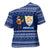 Anguilla Christmas Cross Shoulder Shirt with Santa Pineapple Floral Tree Island Crest and Tropical Pattern Design - Wonder Print Shop