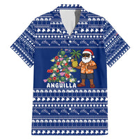 Anguilla Christmas Family Matching Mermaid Dress and Hawaiian Shirt with Santa Pineapple Floral Tree Island Crest and Tropical Pattern Design - Wonder Print Shop