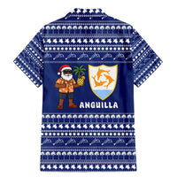 Anguilla Christmas Family Matching Mermaid Dress and Hawaiian Shirt with Santa Pineapple Floral Tree Island Crest and Tropical Pattern Design - Wonder Print Shop